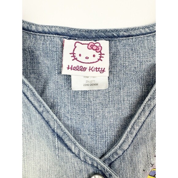 Vintage Hello Kitty Sanrio Denim Skirt Vest Two Piece Girls Outfit Y2K Medium - Picture 2 of 14